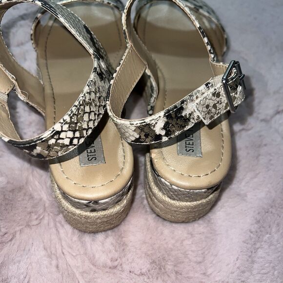 Steve Madden fifer python snake print espadrille platform sandals women’s size 8 - Picture 5 of 8
